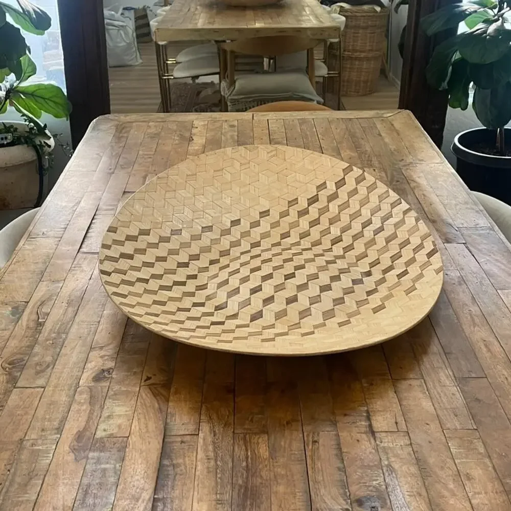 00's IKEA Sweden Bamboo XXL Tray Design by Nicolas Cortolezzi Modern Geometric